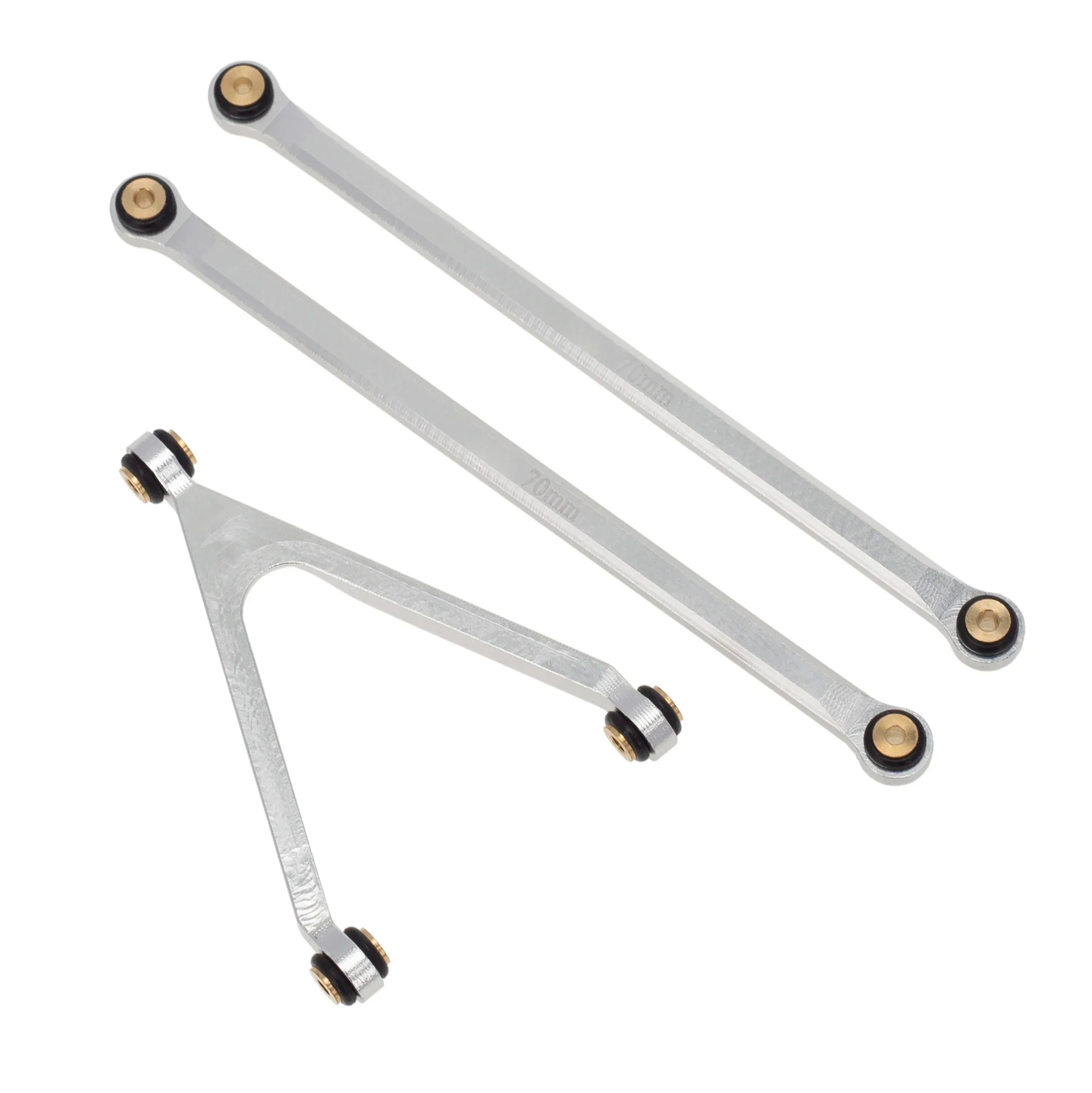 MEUS Racing  CNC Aluminum High Clearance Chassis Links for 1/24 RC Crawler LWB 133.5mm Axial SCX24 AXI90081 Deadbolt AXI00004 B17 (Silver) - HeliDirect
