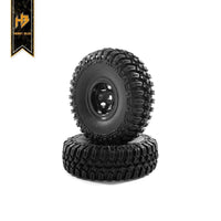 HobbyPlus 1.0 GRABBER M/T Tire Set (Black Wheel) 2pcs - HeliDirect