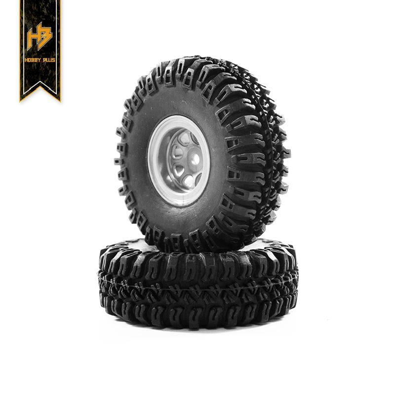 HobbyPlus CR-18 1.0 GRABBER M/T Tire Set - HeliDirect