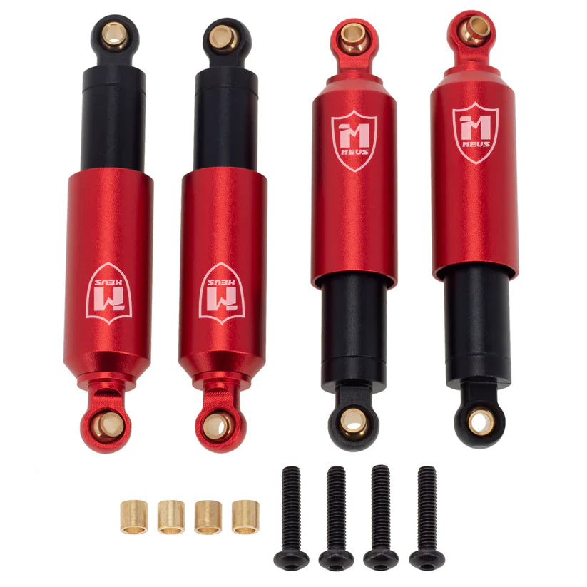 MEUS Racing 55MM Emulation Shocks Built-in Oil Shock for 1/18 TRX4M 4PACK - RED - HeliDirect