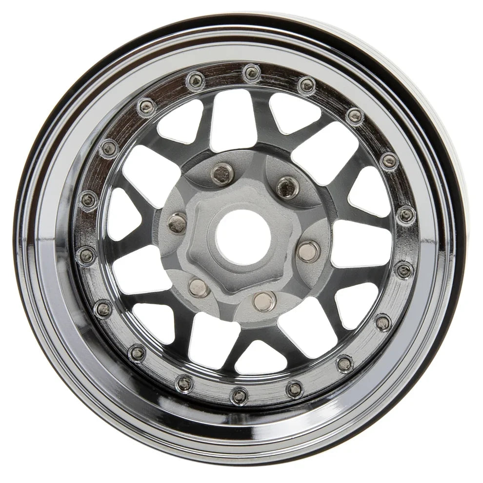 MEUS Racing Brass Aluminum 1.9″ Beadlock Wheels Supports Front Rear Twin Wheels for 1/10 TRX-4 TRX-6 SCX10 GEN7 GEN8 D90