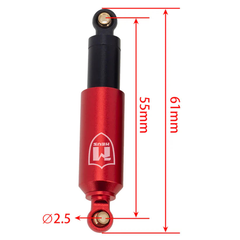 MEUS Racing 55MM Emulation Shocks Built-in Oil Shock for 1/18 TRX4M 4PACK - RED - HeliDirect