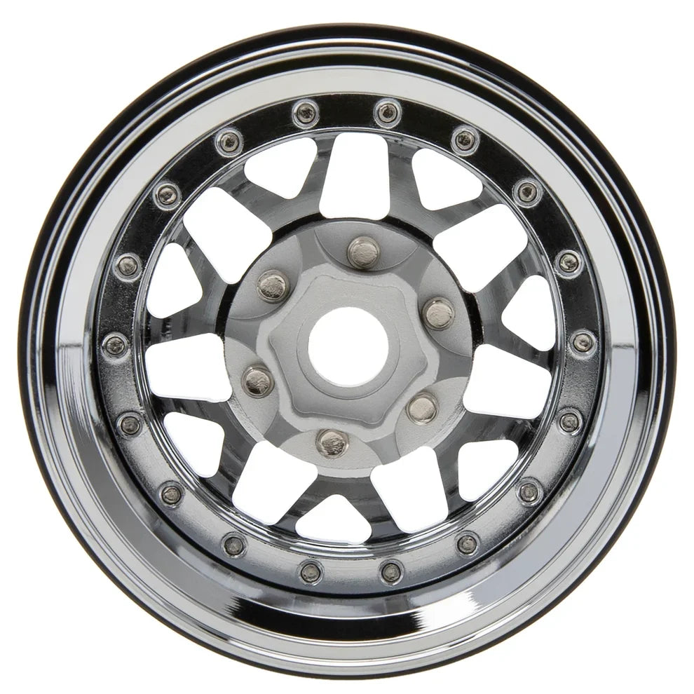 MEUS Racing Brass Aluminum 1.9″ Beadlock Wheels Supports Front Rear Twin Wheels for 1/10 TRX-4 TRX-6 SCX10 GEN7 GEN8 D90