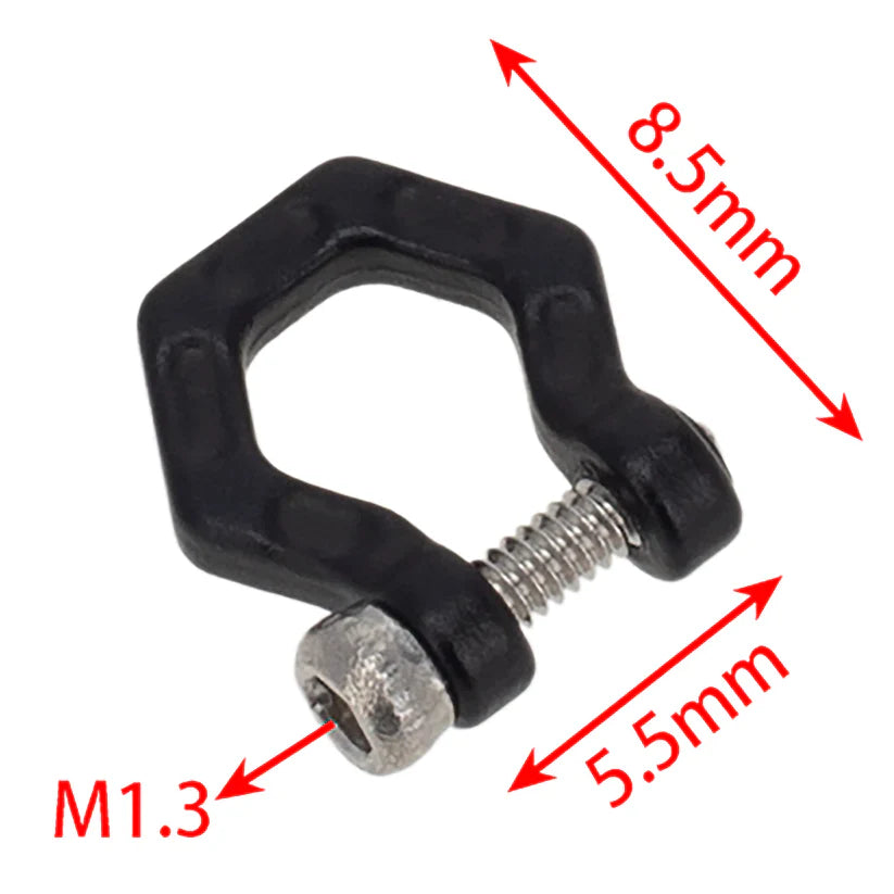 MEUS Racing Simulation U-shaped Metal Shackle Trailer Hook for SCX24 TRX4M - Model B Square - HeliDirect