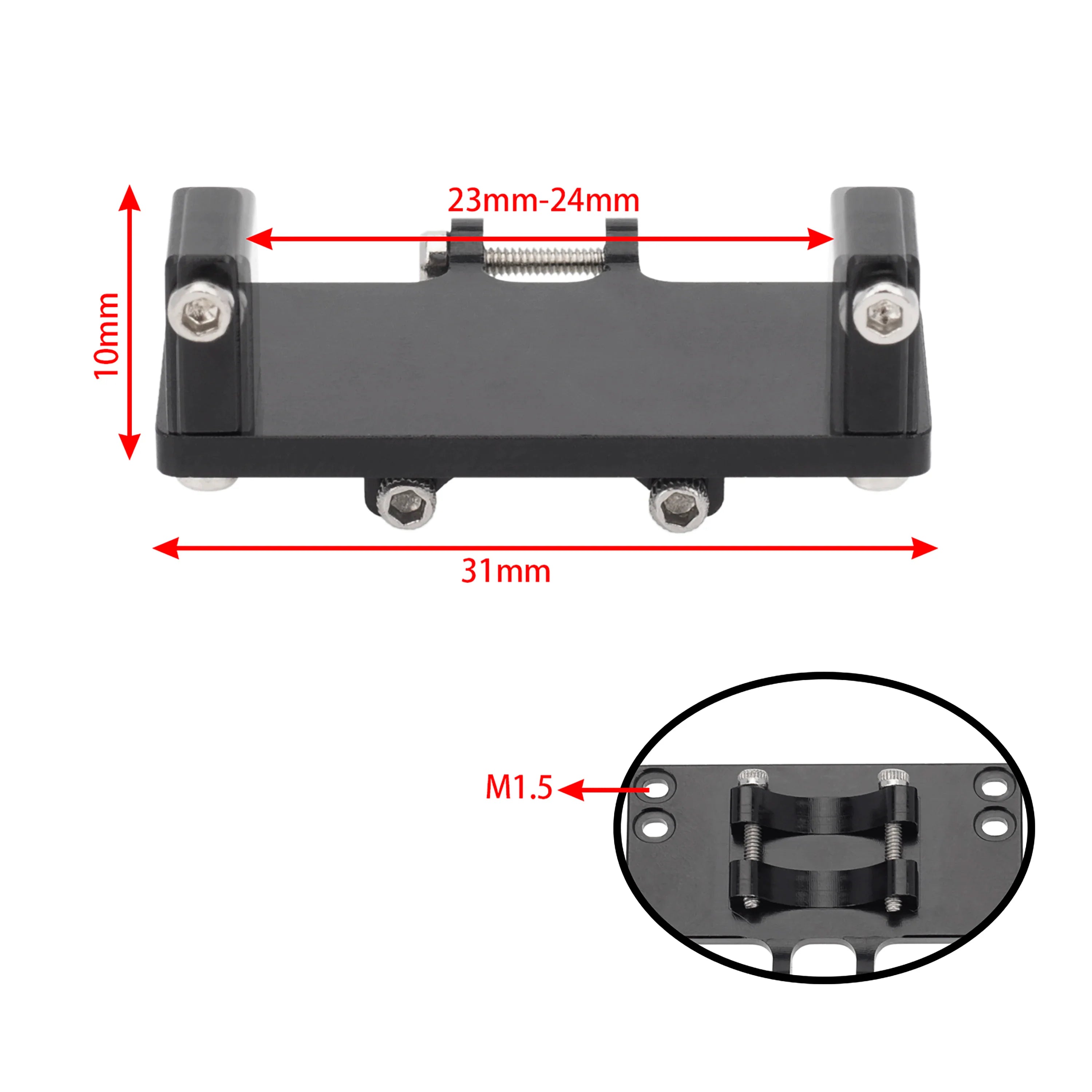 MEUS Racing Simulation Model Car Axial Scx24 Emax ES08ma Steering Gear Seat Steering Servo Mount Bracket Upgrade Parts (Black) - HeliDirect