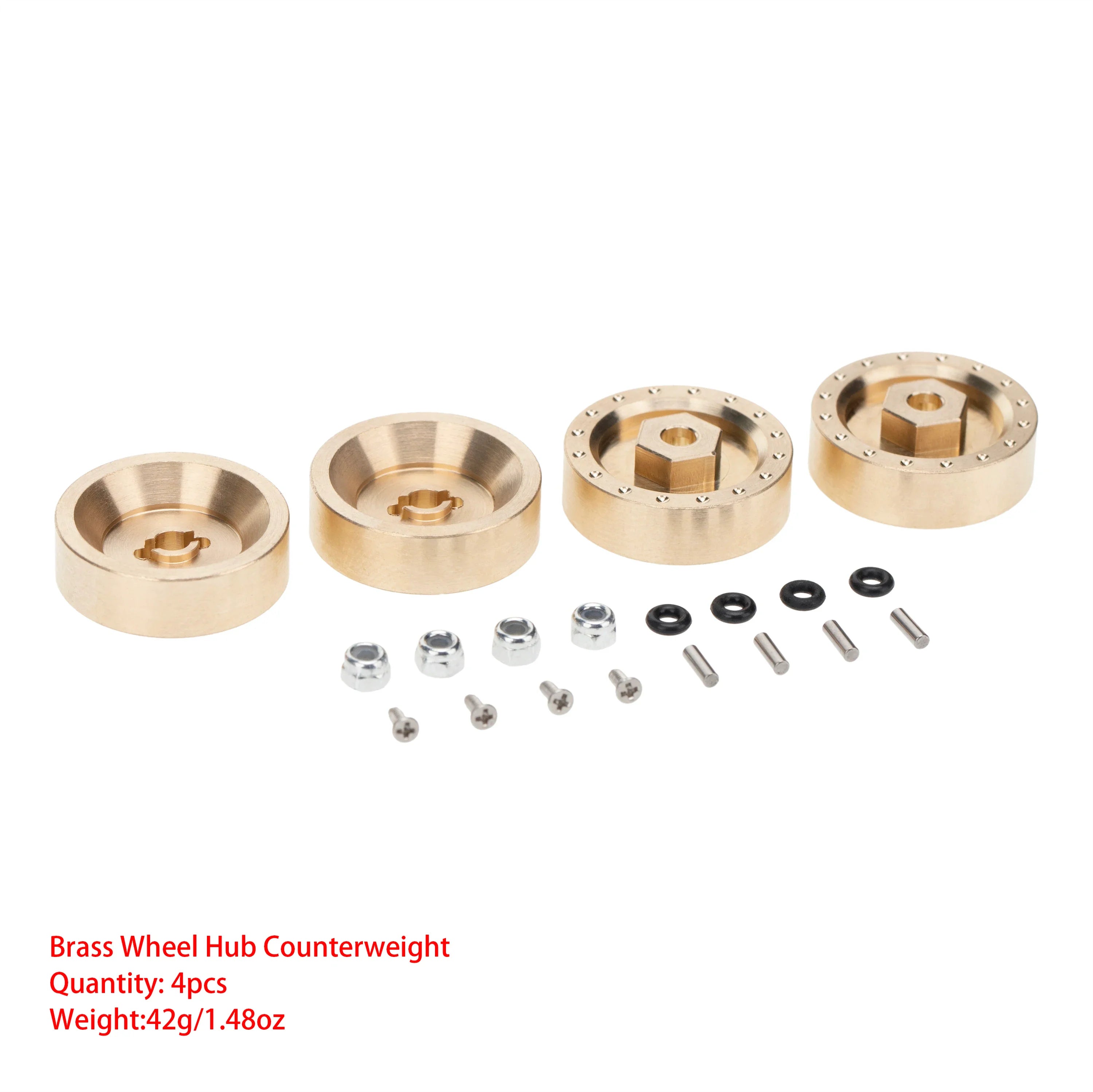 MEUS Racing Brass Wheel Weights Hex Adapter 6mm for Axial SCX24 90081 Upgrades 1/24 RC Crawler Car (4pcs) - HeliDirect