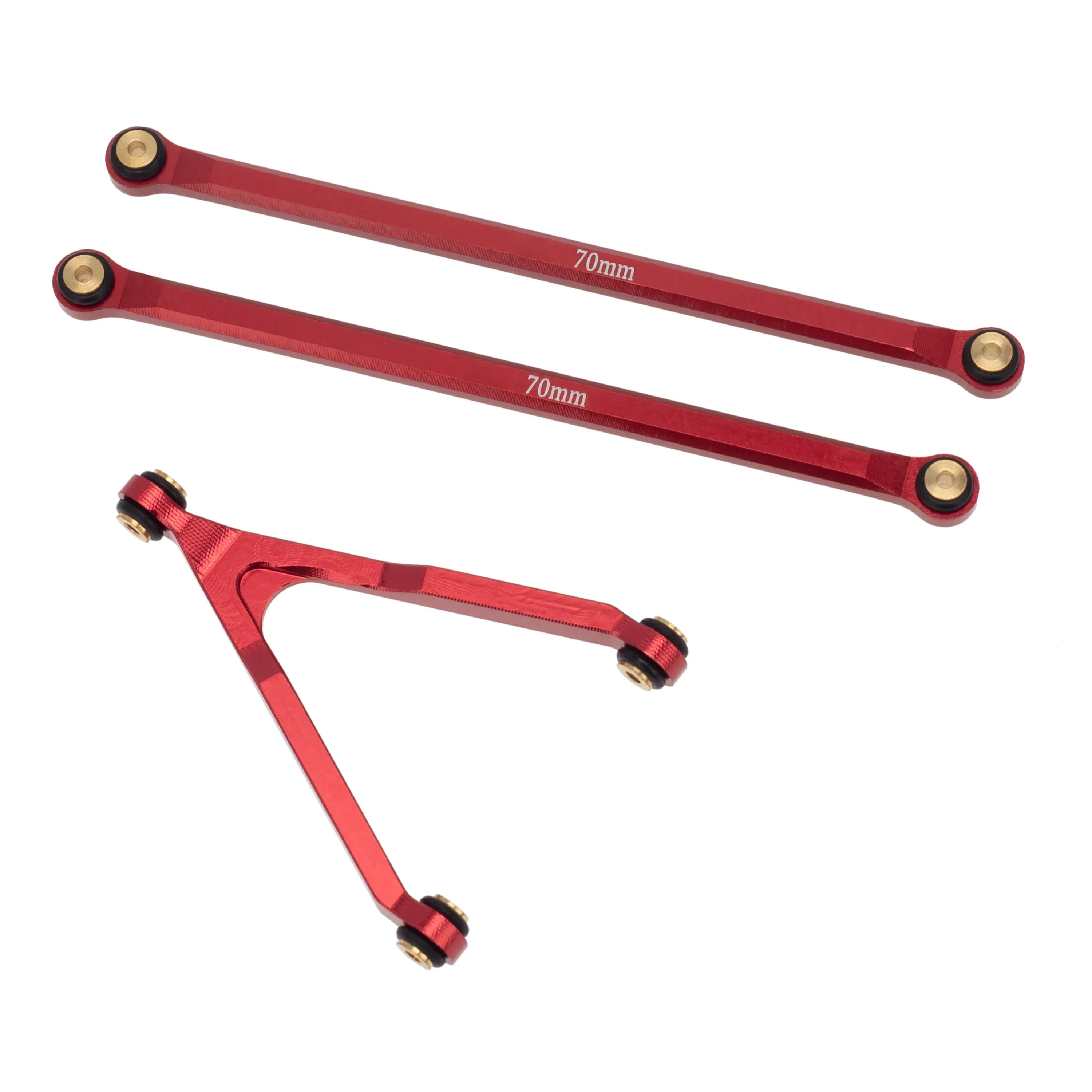 MEUS Racing  CNC Aluminum High Clearance Chassis Links for 1/24 RC Crawler LWB 133.5mm Axial SCX24 AXI90081 Deadbolt AXI00004 B17 (Red) - HeliDirect