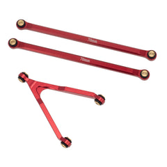 MEUS Racing  CNC Aluminum High Clearance Chassis Links for 1/24 RC Crawler LWB 133.5mm Axial SCX24 AXI90081 Deadbolt AXI00004 B17 (Red) - HeliDirect