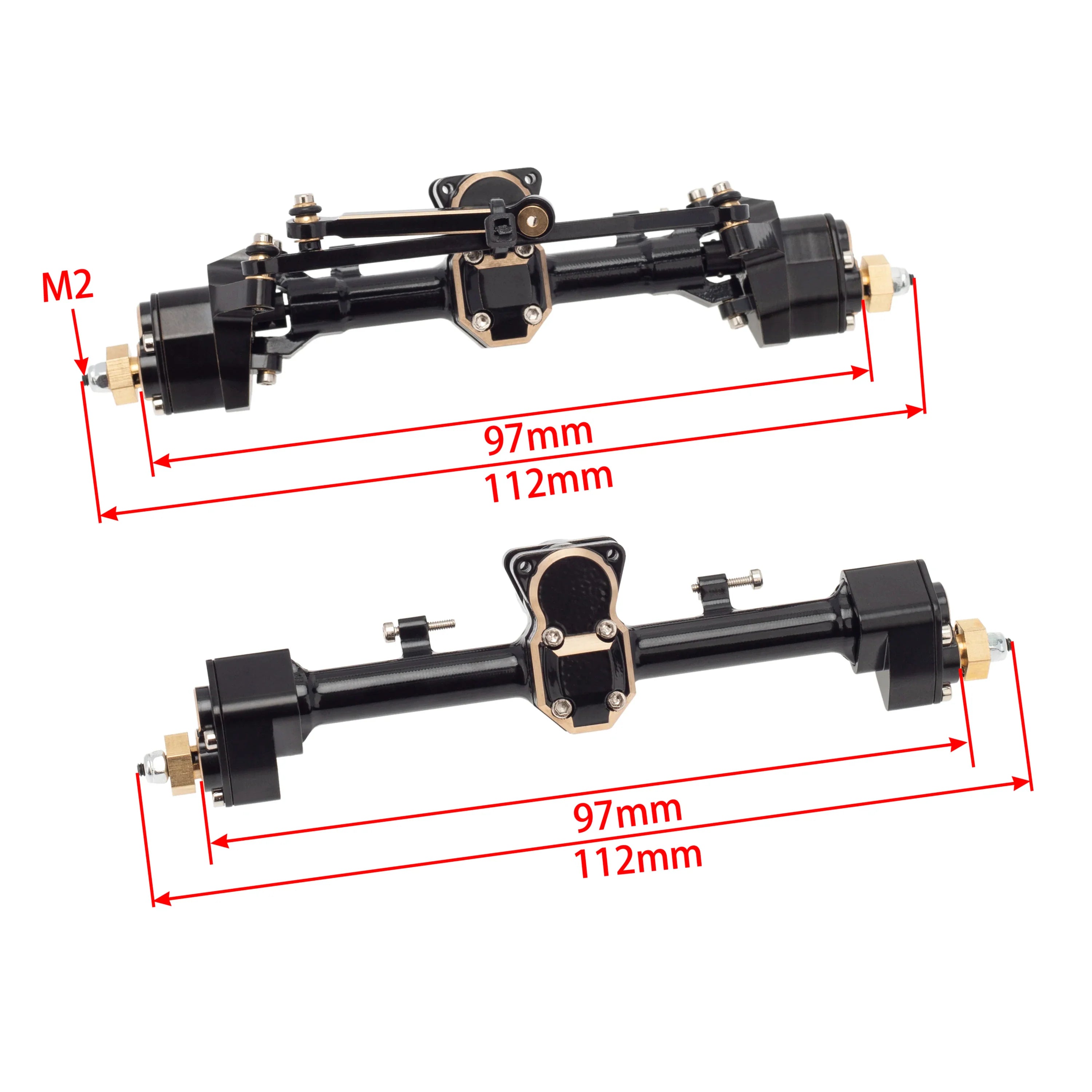 MEUS Racing CVD Hardening RC Crawler Car CNC Brass Front and Rear Portal Axle for Axial SCX24 90081 C10 Jeep Upgrade Parts - HeliDirect