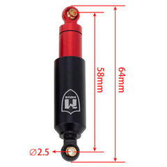 MEUS Racing 58MM Emulation Shocks Built-in Oil Shock for 1/18 TRX4M 4PACK - BLACK - HeliDirect