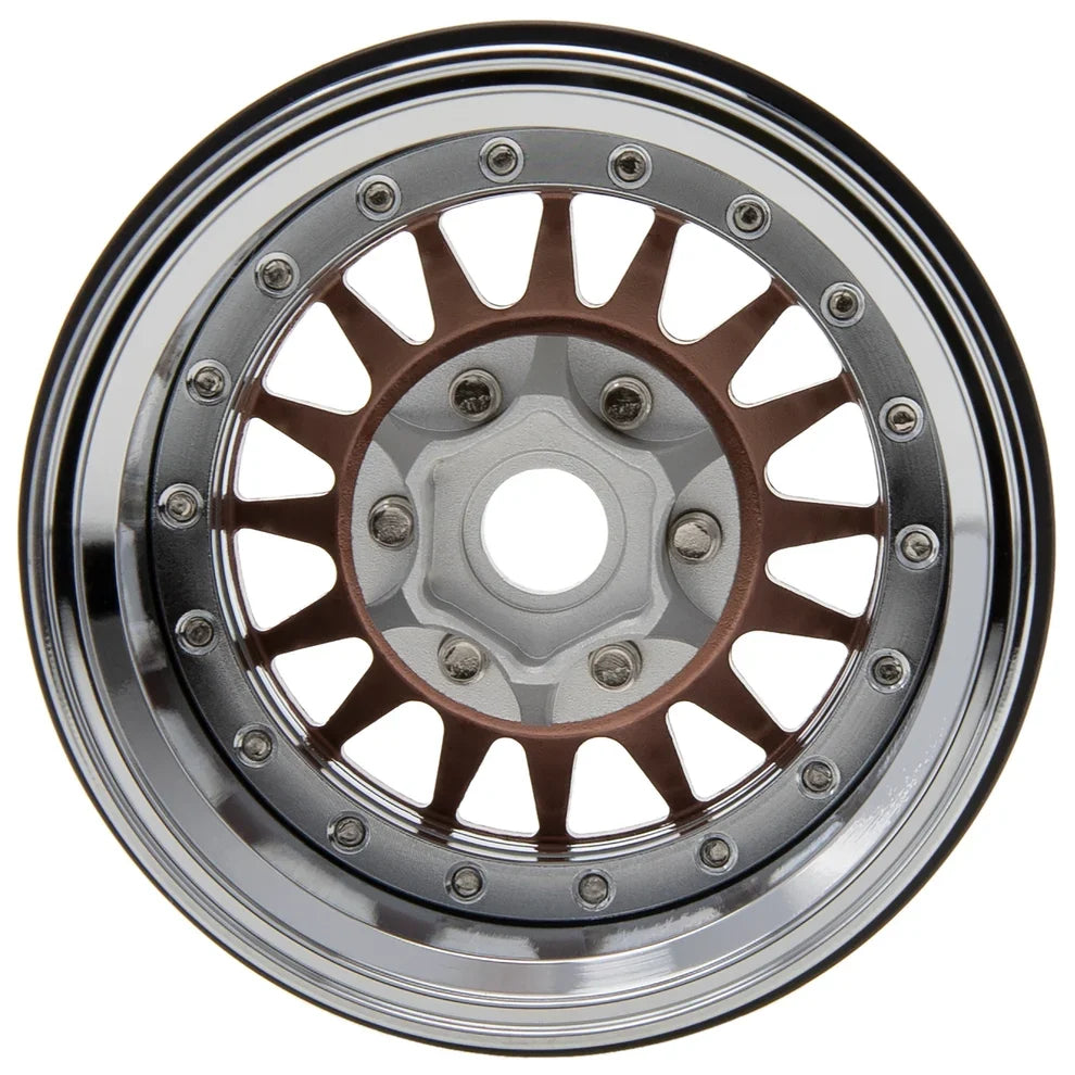 MEUS Racing Brass Aluminum 1.9″ Beadlock Wheels Supports Front Rear Twin Wheels for 1/10 TRX-4 TRX-6 SCX10 GEN7 GEN8 D90