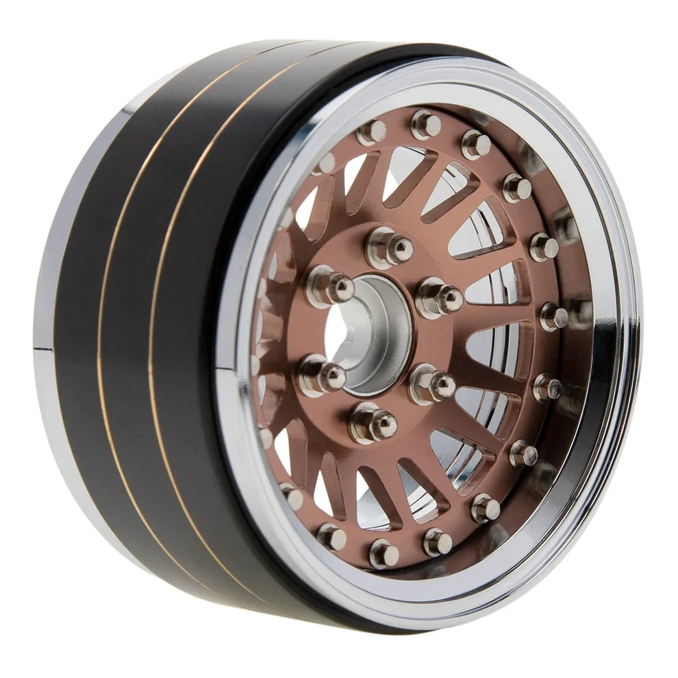 MEUS Racing Brass Aluminum 1.9″ Beadlock Wheels Supports Front Rear Twin Wheels for 1/10 TRX-4 TRX-6 SCX10 GEN7 GEN8 D90