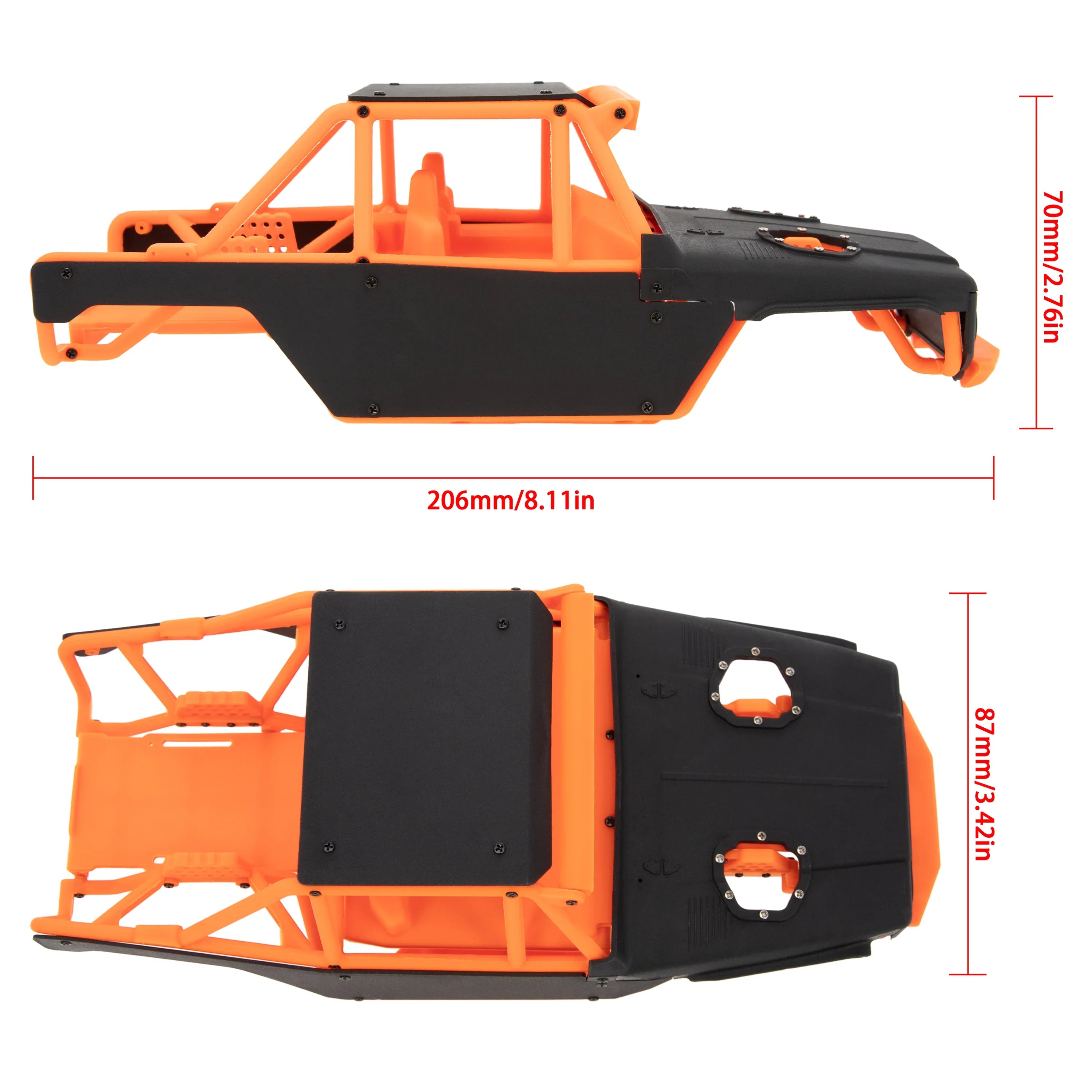 MEUS RACING TRX4M Ripper Nylon Injection Molding V2 Version Nylon Cage Body Shell for 1/18 TRX4M(MEX2-Orange) - HeliDirect