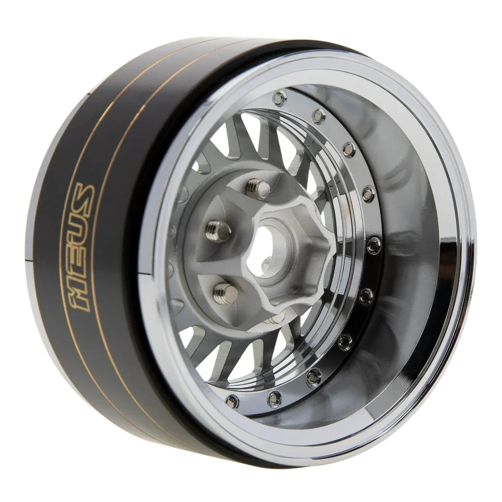 MEUS Racing Brass Aluminum 1.9″ Beadlock Wheels Supports Front Rear Twin Wheels for 1/10 TRX-4 TRX-6 SCX10 GEN7 GEN8 D90