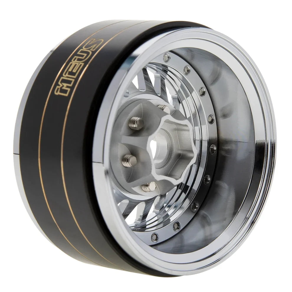 MEUS Racing Brass Aluminum 1.9″ Beadlock Wheels Supports Front Rear Twin Wheels for 1/10 TRX-4 TRX-6 SCX10 GEN7 GEN8 D90