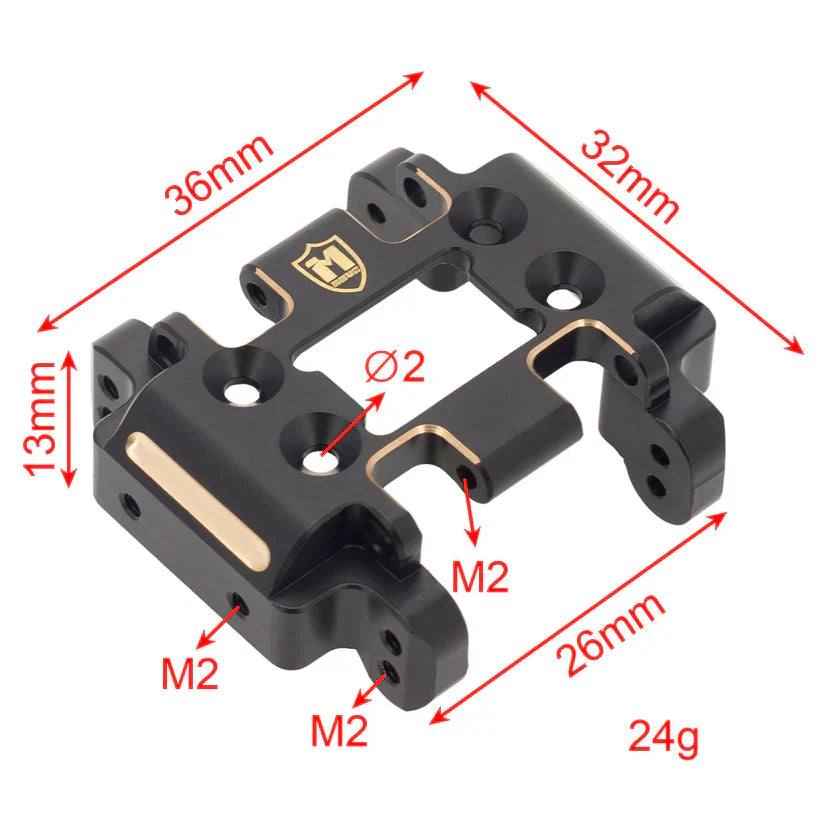 MEUS Racing Brass Skid Plate Transmission Mount For 1/18 Redcat Ascent-18