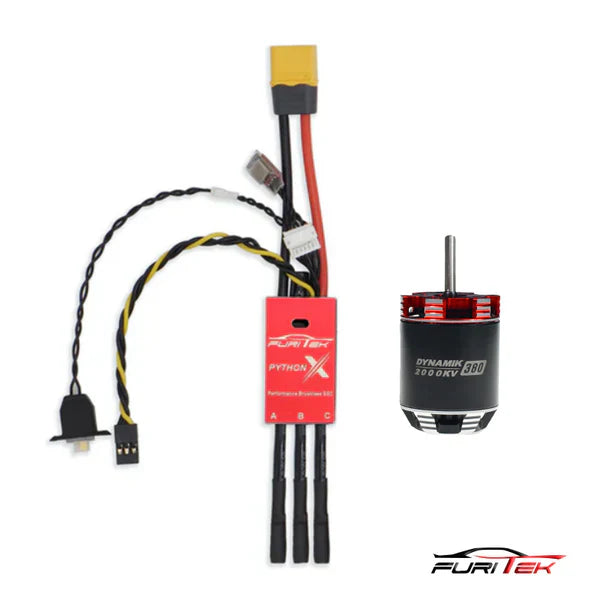 FURITEK PYTHON X BRUSHED/BRUSHLESS ESC WITH DYNAMIK 380 FOR 1/10 RC CRAWLERS