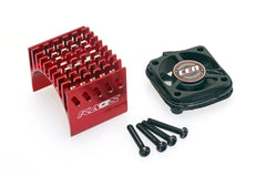 CNC Aluminum Motor Heatsink With Cooling Fan (Red)