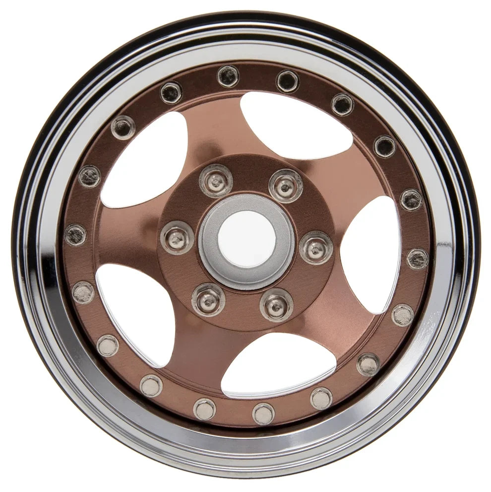 MEUS Racing Brass Aluminum 1.9″ Beadlock Wheels Supports Front Rear Twin Wheels for 1/10 TRX-4 TRX-6 SCX10 GEN7 GEN8 D90