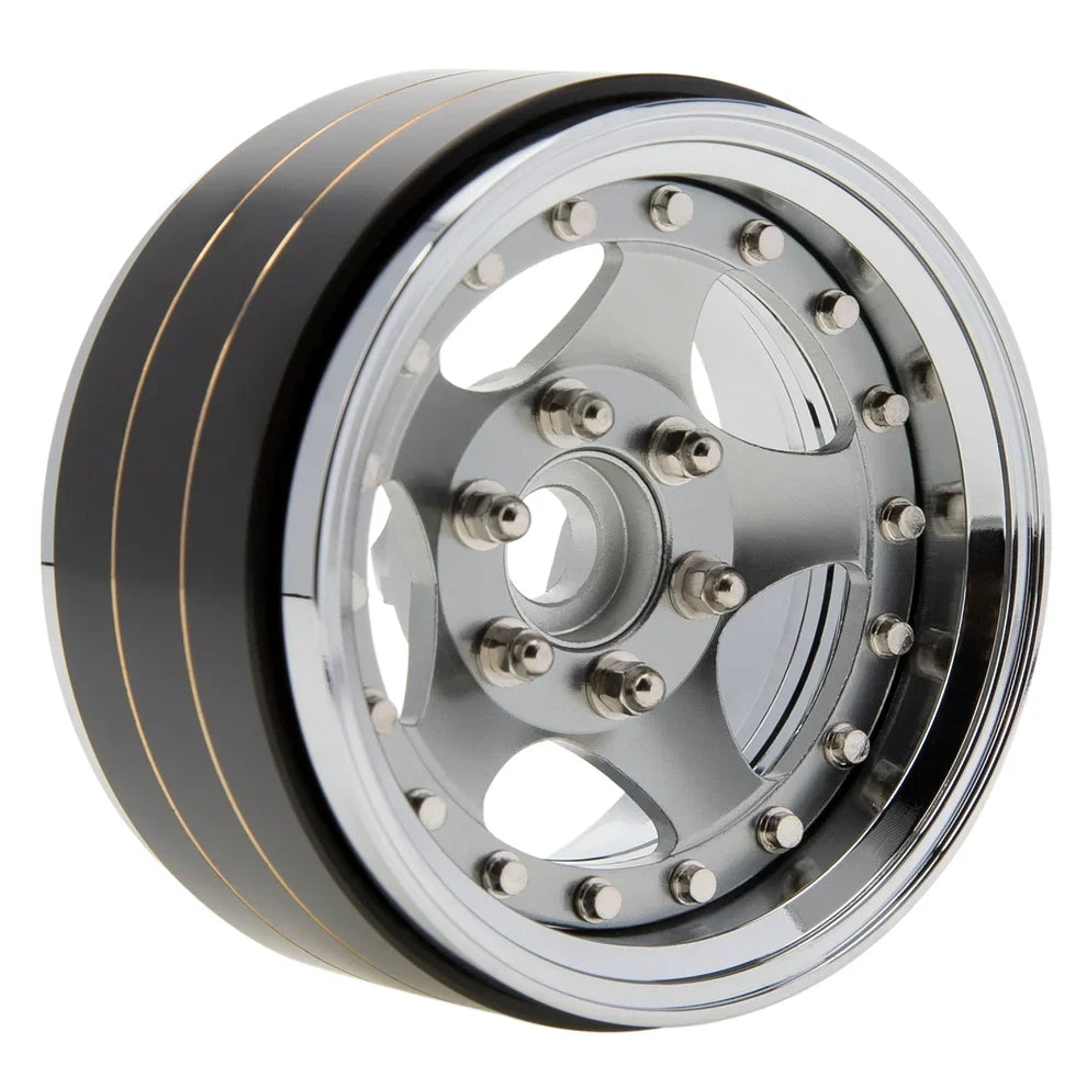 MEUS Racing Brass Aluminum 1.9″ Beadlock Wheels Supports Front Rear Twin Wheels for 1/10 TRX-4 TRX-6 SCX10 GEN7 GEN8 D90