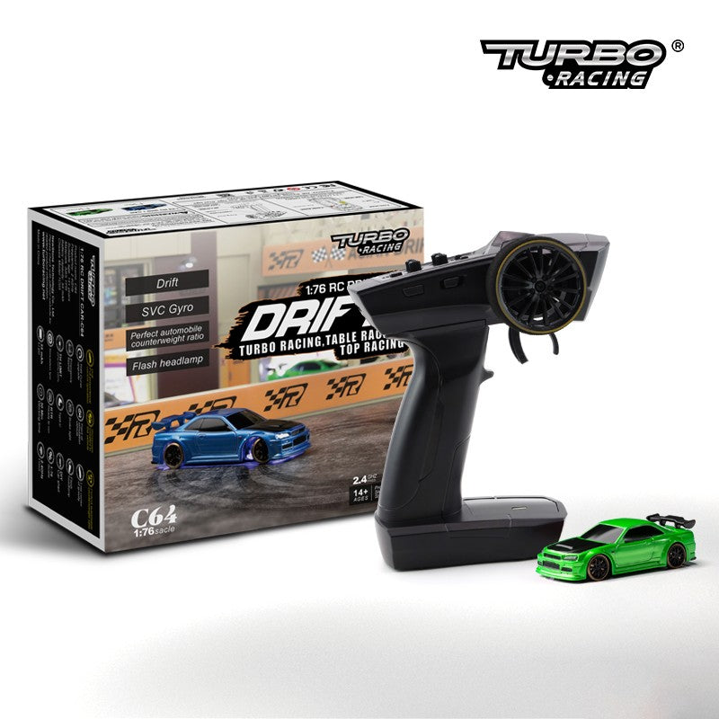 Turbo Racing C64 1:76 Drift Car - GREEN