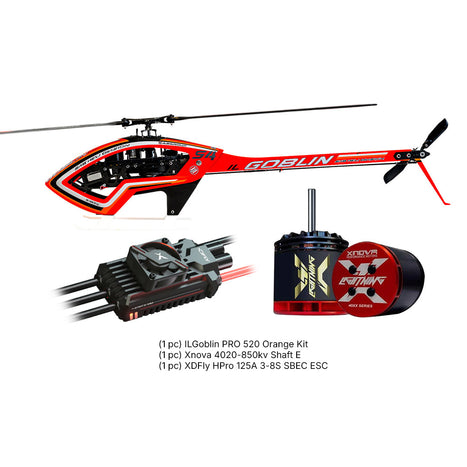 SAB ILGoblin PRO 520 Orange w/ Main and Tail Blades Combo Motor & ESC ...