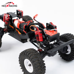 Nexx Racing 59mm Long Reservoir shocks (4pcs) for for 1/18 RC Crawler Redcat Ascent18 - BLACK