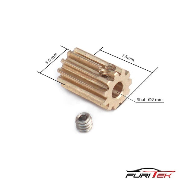 FURITEK 11T HIGH QUALITY BRASS PINION FOR MICRO KOMODO (TRX-4M MOTOR) - HeliDirect