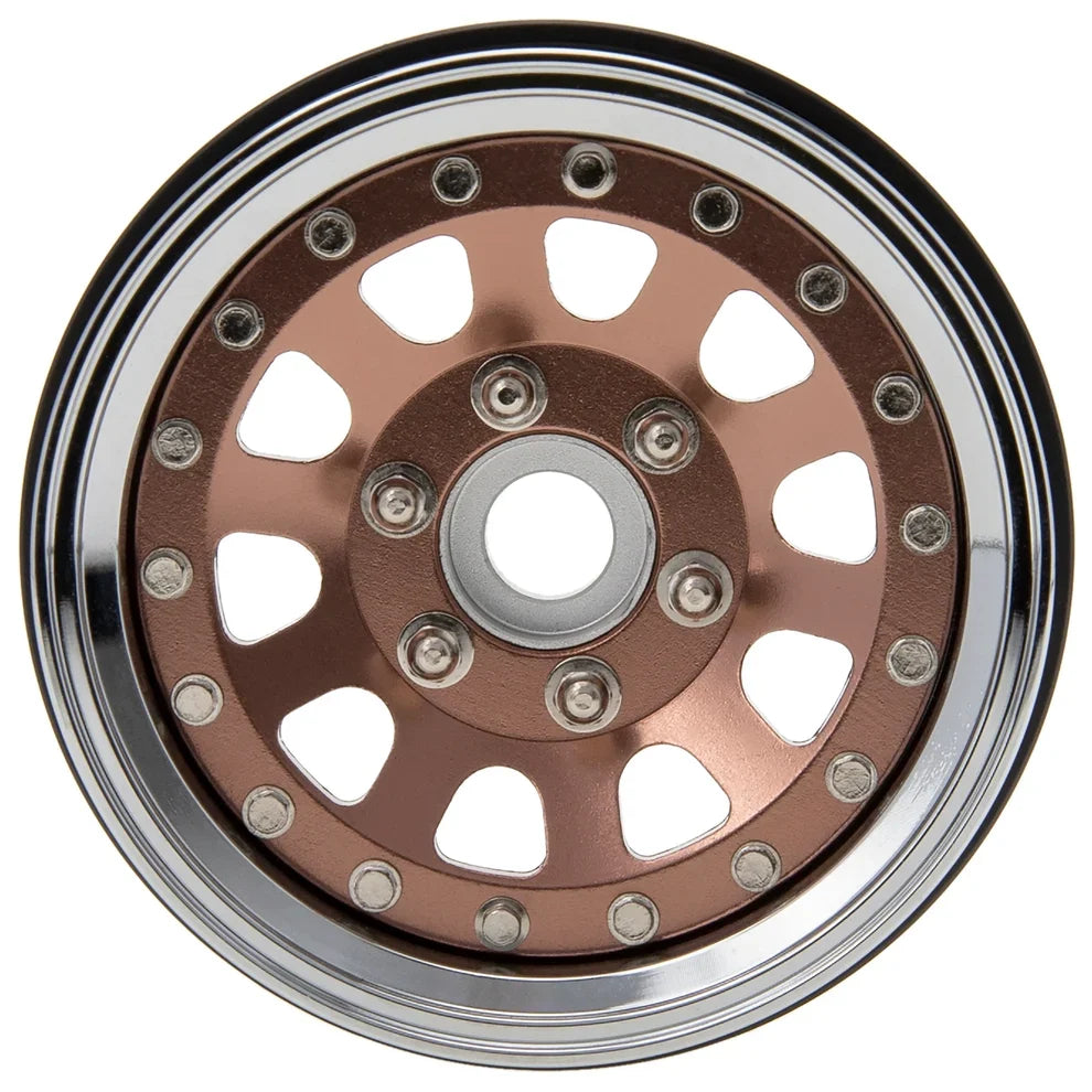 MEUS Racing Brass Aluminum 1.9″ Beadlock Wheels Supports Front Rear Twin Wheels for 1/10 TRX-4 TRX-6 SCX10 GEN7 GEN8 D90