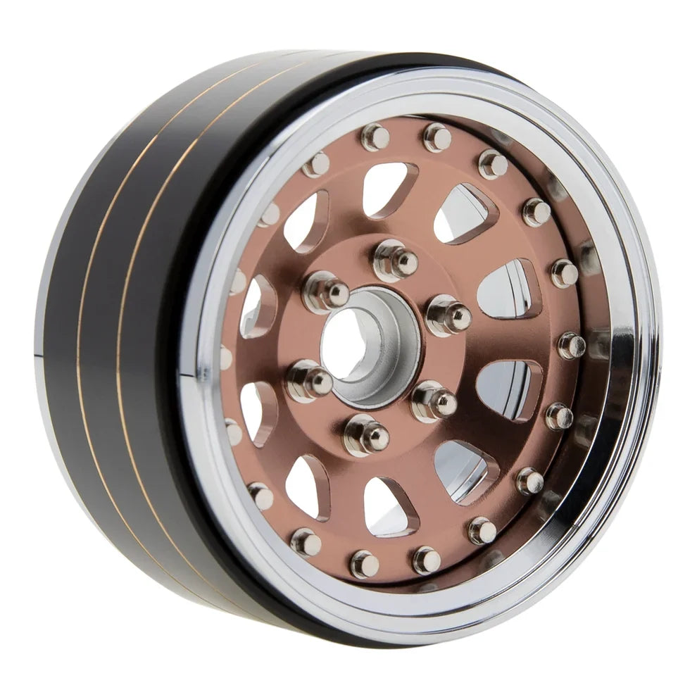 MEUS Racing Brass Aluminum 1.9″ Beadlock Wheels Supports Front Rear Twin Wheels for 1/10 TRX-4 TRX-6 SCX10 GEN7 GEN8 D90