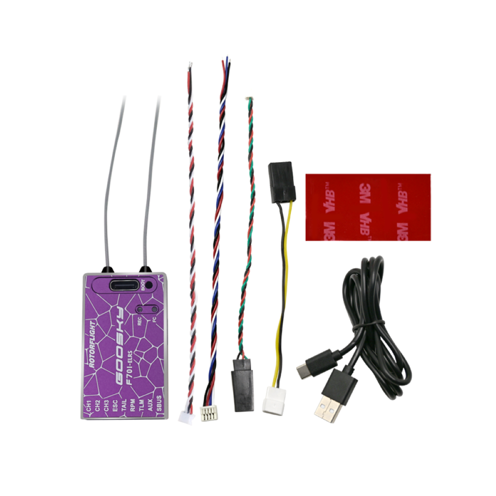 Goosky F701-ELRS RotorFlight Flybarless Unit w/ built-in ELRS Receiver (Starry Night Purple)