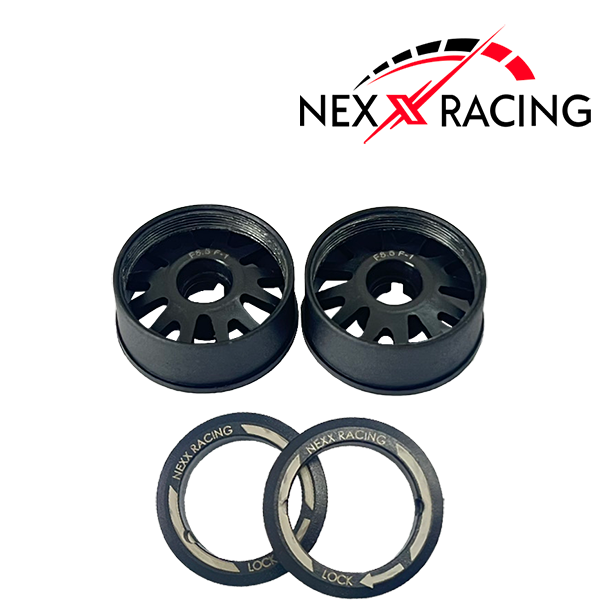 Nexx Racing “JUD” threaded carbon-fiber reinforced EVO Flanged Front Wheels (2) pcs for Mini-Z - F8.5 OFFSET -1