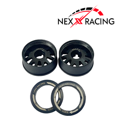 Nexx Racing “JUD” threaded carbon-fiber reinforced EVO Flanged Front Wheels (2) pcs for Mini-Z - F8.5 OFFSET -1