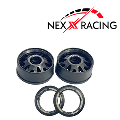 Nexx Racing “JUD” threaded carbon-fiber reinforced EVO Flanged Front Wheels (2) pcs for Mini-Z - F8.5 OFFSET -2