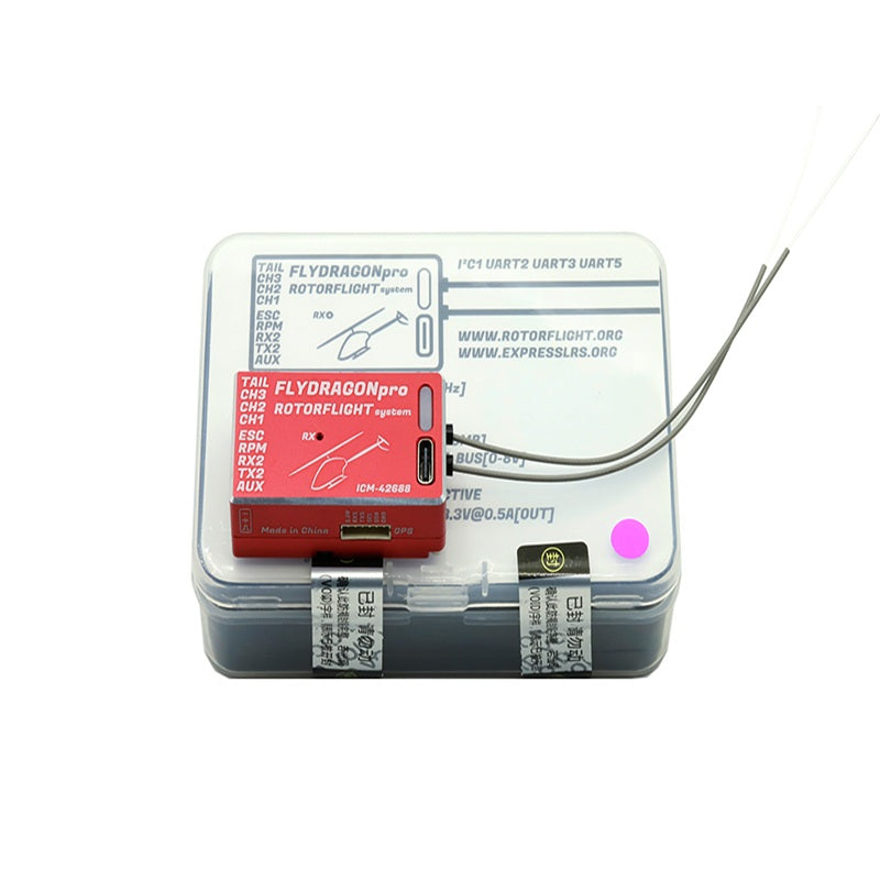 FlyDragonPRO-RotorFlight Flybarless System with Built-in ELRS Receiver - Red