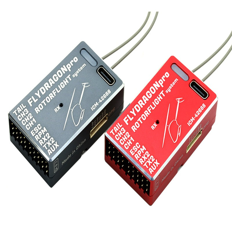 FlyDragonPRO-RotorFlight Flybarless System with Built-in ELRS Receiver - Red
