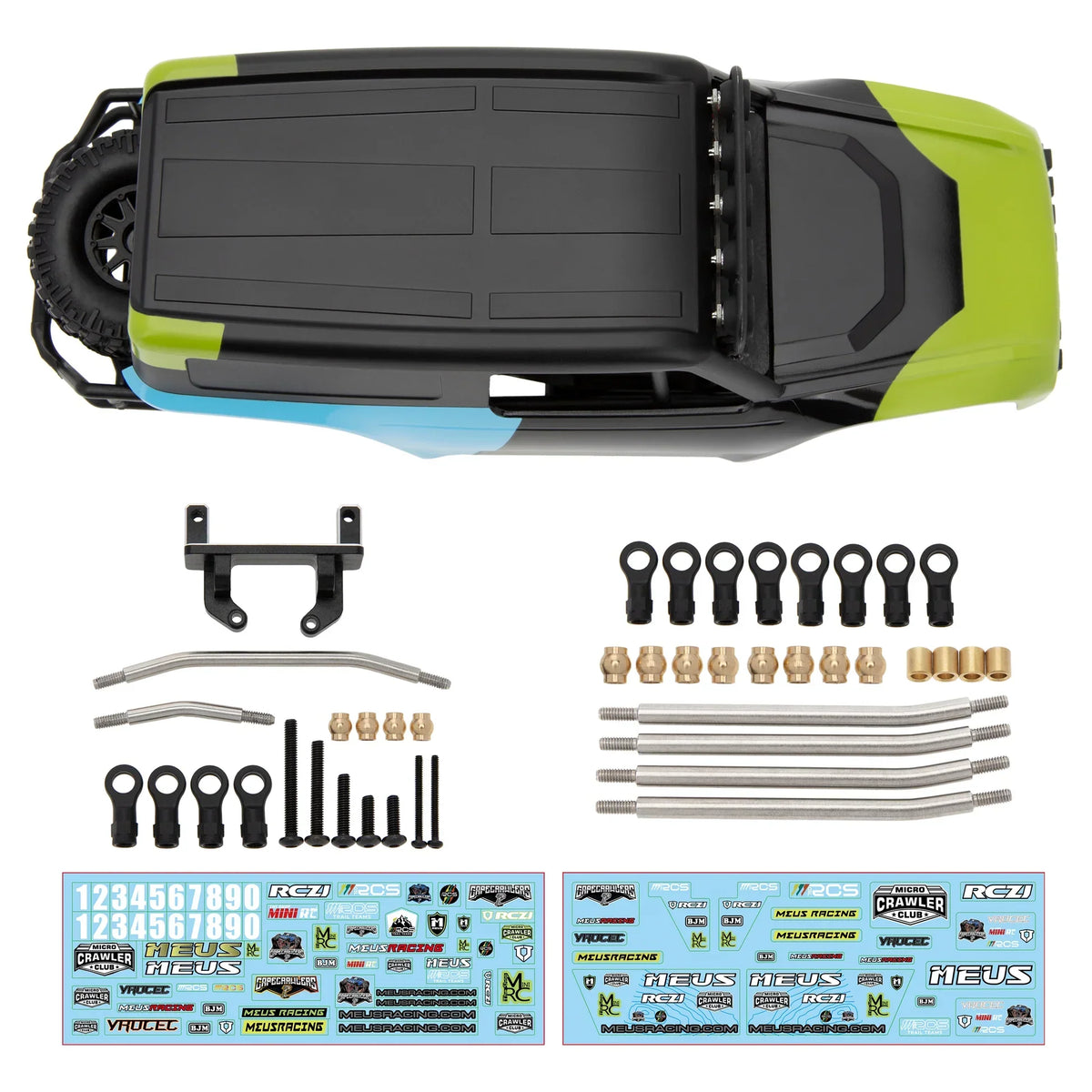MEUS Racing MB18 Body & Chassis Frame Kit for TRX4M Defender Bronco K10 F150 High Trail - GREEN