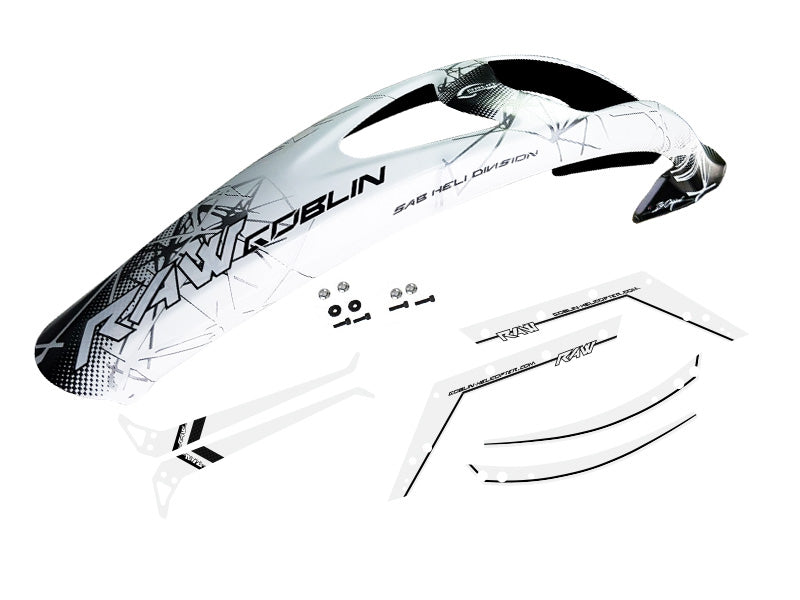 RAW Canopy White and Stickers - HeliDirect