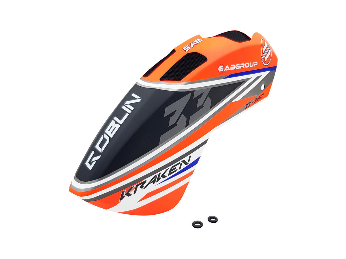 GOBLIN KRAKEN 580 CF CANOPY ORANGE/BLUE - HeliDirect