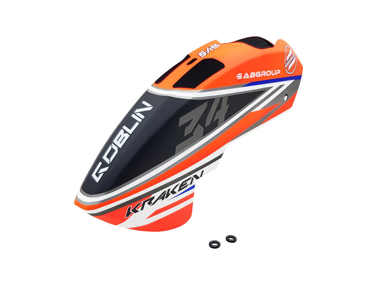 GOBLIN KRAKEN 580 NITRO CF CANOPY ORANGE/BLUE - HeliDirect