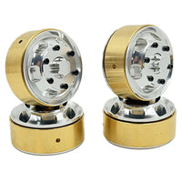 HobbyPlus Terranaut 8x8 Aluminum Beadlock Wheel/ Brass Weight Silver 1.2"