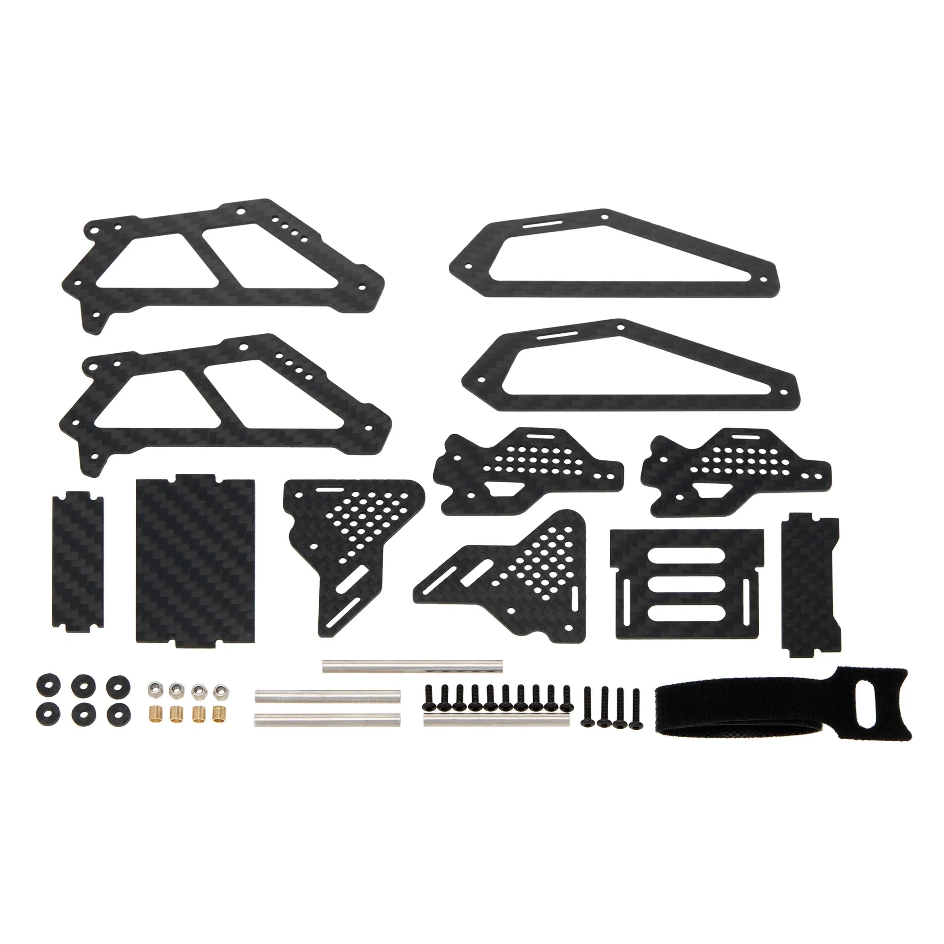 MEUS Racing Carbon LCG Chassis Frame Set Multi-hole Shock Mount for 1/18 TRX4M - HeliDirect