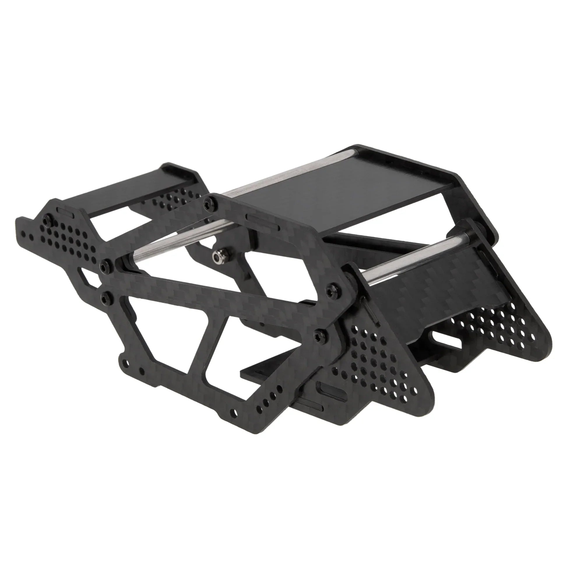 MEUS Racing Carbon LCG Chassis Frame Set Multi-hole Shock Mount for 1/18 TRX4M - HeliDirect