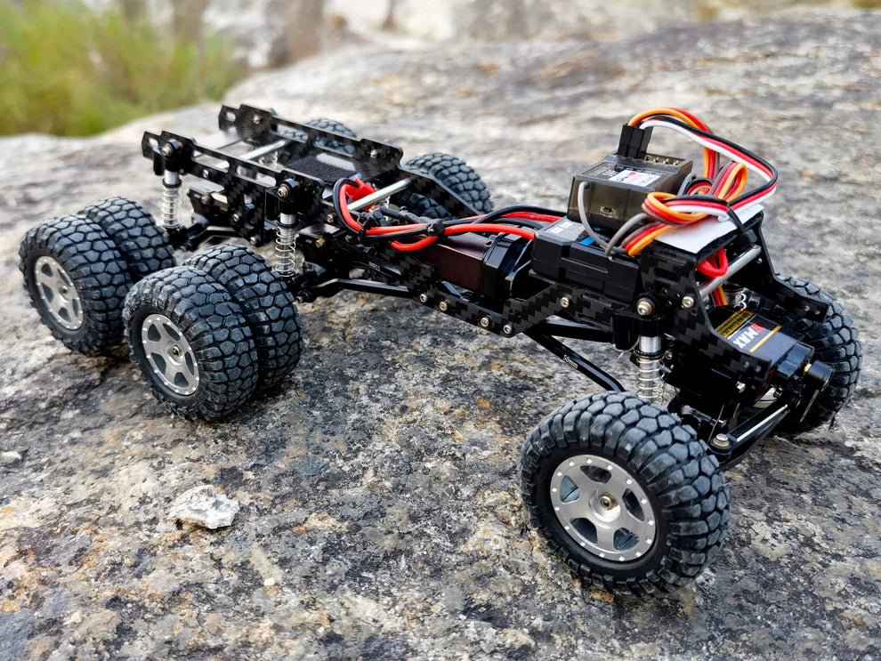 1/24 RC Crawler Dual Wheel Refit Set Modify Kit Tires Coupler Straight Wheel Axle for AXIAL SCX24 6×6 - HeliDirect