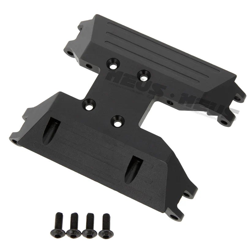 Meus Racing Aluminum Chassis Skid Plate For AXIAL 1/18 UTB18 - BLACK - HeliDirect