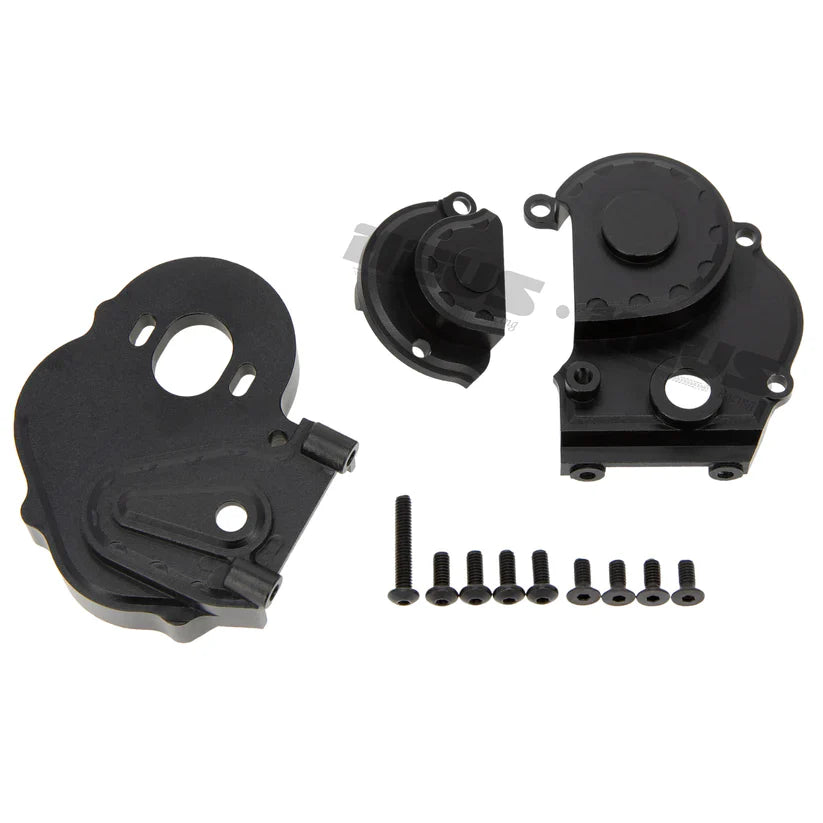 Meus Racing Aluminum Gearbox Housing for AXIAL 1/18 UTB18 - BLACK - HeliDirect