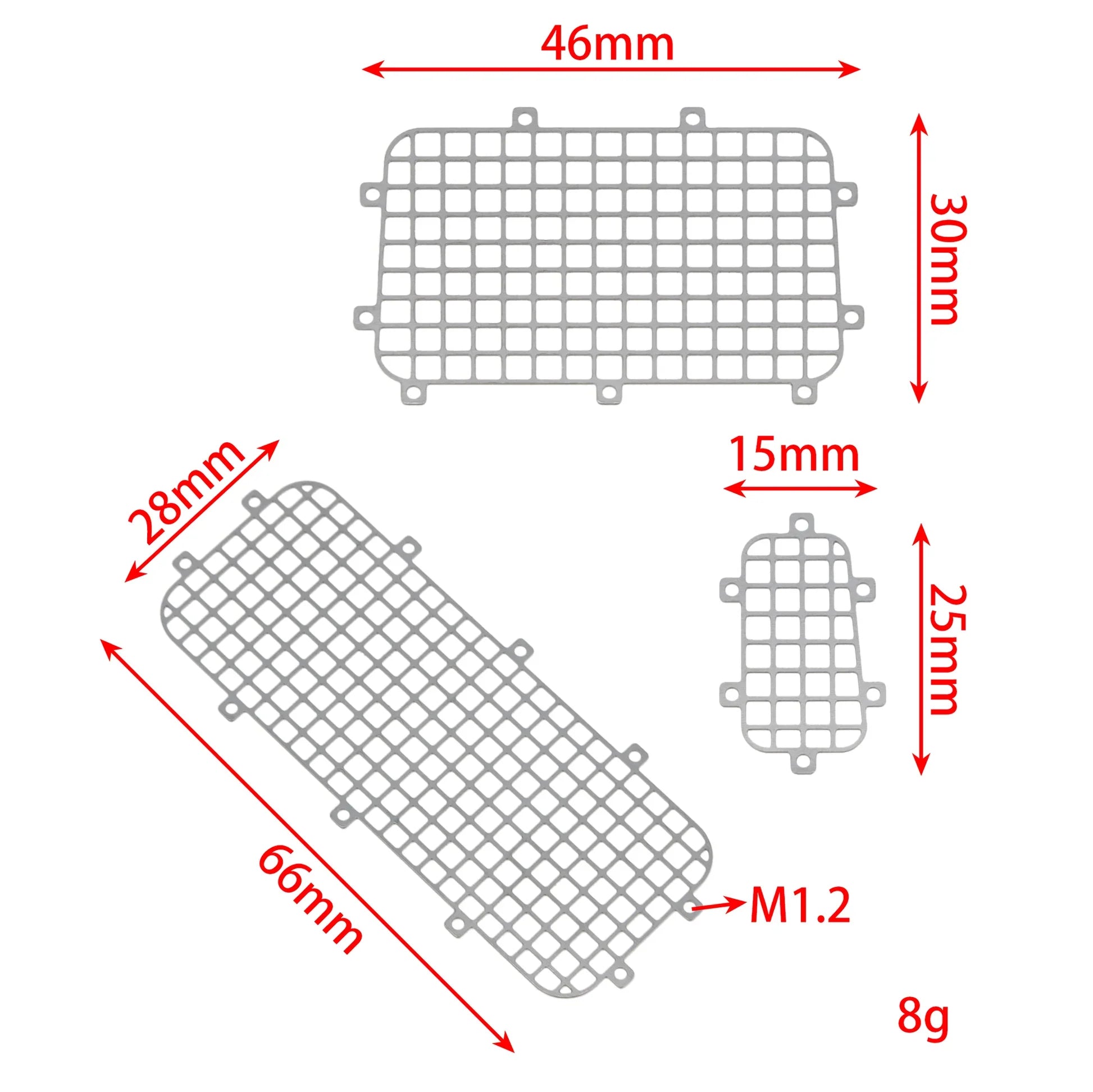 Meus Racing 5Pcs Stainless Steel Car Window Mesh Metal Window Mesh Protective Net For TRX4M Land rover Defender - HeliDirect