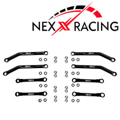 Nexx Racing High Clearance Aluminum Chassis Links Set for Axial AX24 - BLACK - HeliDirect