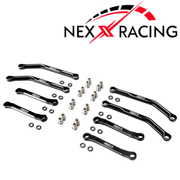 Nexx Racing High Clearance Aluminum Chassis Links Set for Axial AX24 - BLACK - HeliDirect