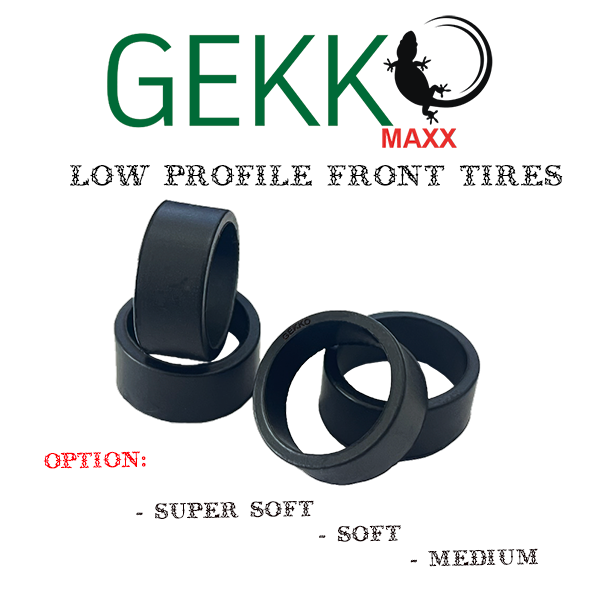 Gekko Maxx Low Profile Front Tires F8.5 (4pcs) - Supper Soft - HeliDirect